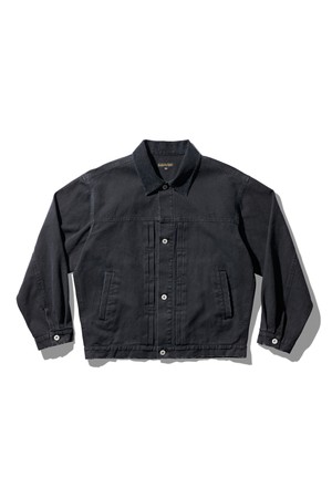 캔버스 데님 패턴 자켓 블랙
