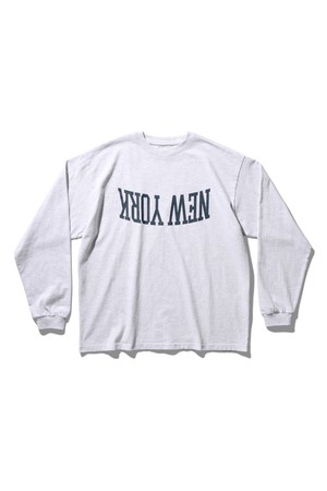 90년대 뉴욕 롱슬리브 티셔츠 멜란지 그레이