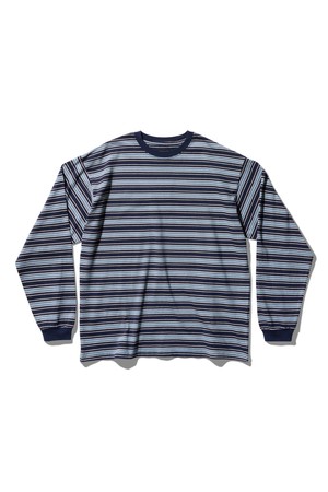 레오 빈티지 스트라이프 긴팔 티셔츠 네이비