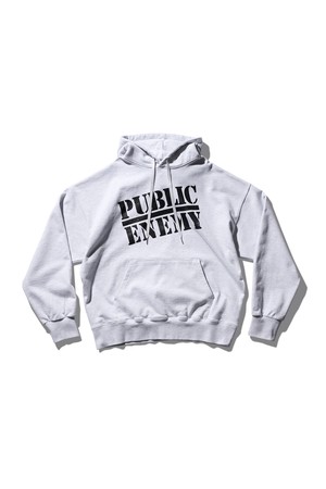 퍼블릭 에너미 후디 1% 화이트 멜란지 그레이