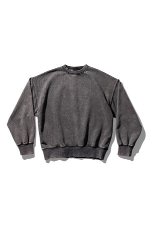 크레이지 워싱 스웨트 셔츠 차콜 블랙