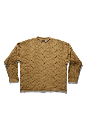 시애틀 케이블 니트 머스타드