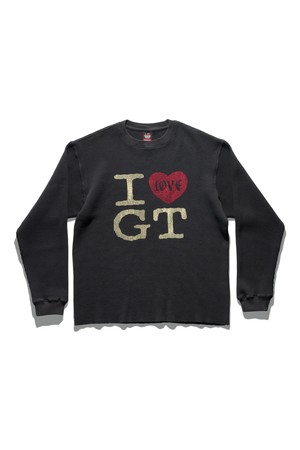 아이 러브 고담 와플 롱슬리브 빈티지 블랙