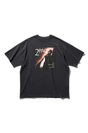 투팍 앨범 커버 반팔 티셔츠 빈티지 블랙