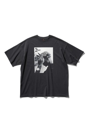 투팍 Fxxk 포토 반팔 티셔츠 빈티지 블랙