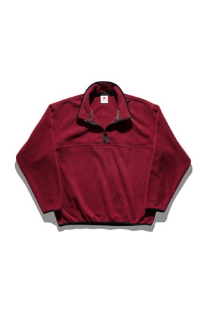 하프집 플리스 풀오버 와인 레드