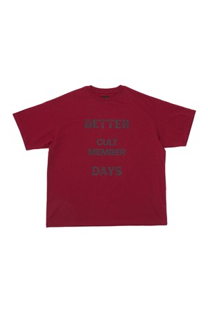 컬트 반팔 티 와인 레드