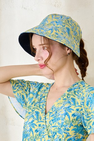 버킷햇 양면 모자 트로피칼_YELLOW-a