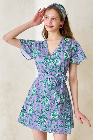 [SET]커버업 랩 수영복 세트 꽃열매_PURPLE-a