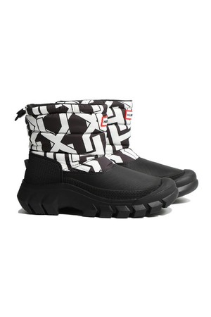 [WOMEN] 인트레피드 H프린트 숏 스노우부츠 - 블랙/화이트 WFS1002PCTBWT