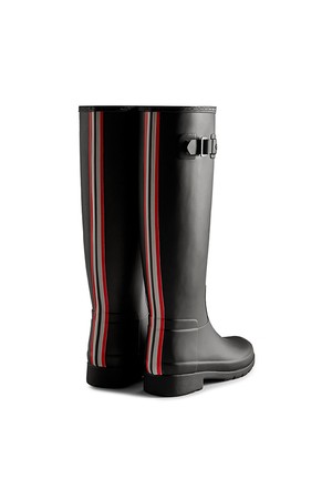 [WOMEN] 리파인드 컬러 백프린트 톨 레인부츠 - 블랙 WFT2354RMABLK