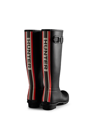 [WOMEN] 오리지날 헌터 컬러 백프린트 톨 레인부츠 - 블랙 WFT2353RMABLK