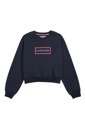 [WOMEN] 에센셜 로고 크루 스웨트셔츠 - 네이비 HBW0003AMZNVY