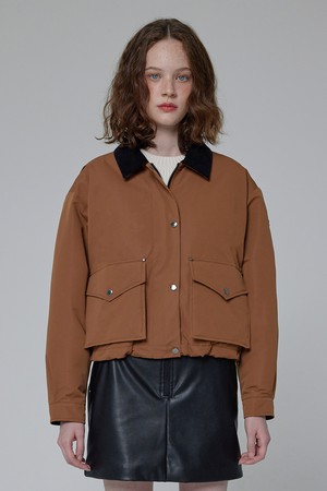 [WOMEN] 코듀로이 포인트 패딩 자켓 - 카멜 HDW0003AOZCAM