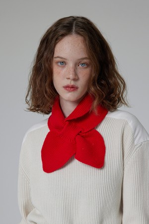 [WOMEN] 에센셜 니트 머플러 - 레드 HDW0002CNZRED