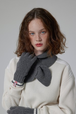 [WOMEN] 에센셜 니트 핑거홀 장갑 - 차콜 HDW0002CGZCHC