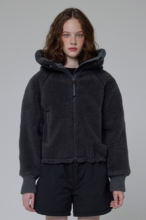 [WOMEN] 하이넥 원더러 부클 자켓 - 차콜 HDW0002AOZCHC