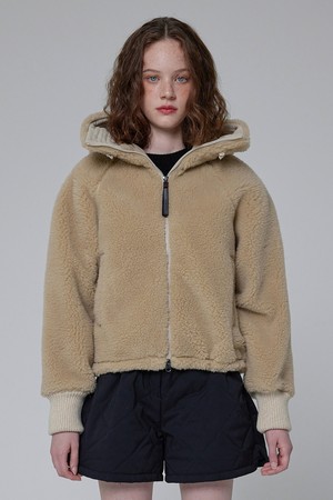 [WOMEN] 하이넥 원더러 부클 자켓 - 베이지 HDW0002AOZBEI