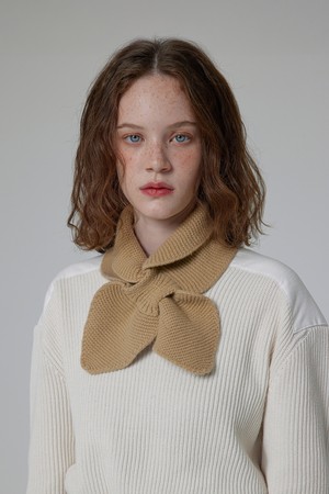 [WOMEN] 에센셜 니트 머플러 - 베이지 HDW0002CNZBEI