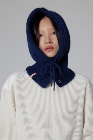[WOMEN] 플러피 니트 바라클라바 - 네이비 HDW0002CHZNVY