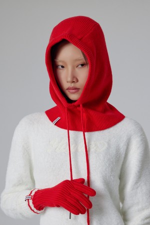 [WOMEN] 에센셜 니트 바라클라바 - 레드 HDW0001CHZRED