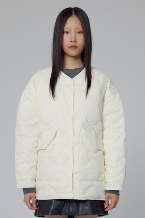 [WOMEN] 익스플로러 퀼팅 경량 다운 자켓 - 아이보리 HDW0001ADZIVO