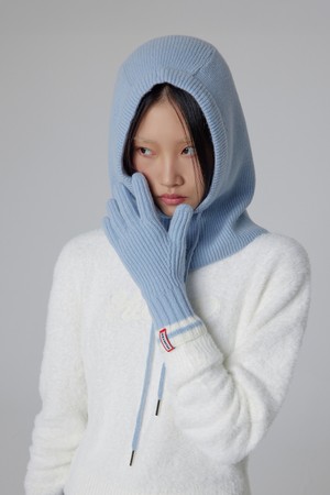 [WOMEN] 에센셜 니트 핑거홀 장갑 - 블루 HDW0002CGZBLU