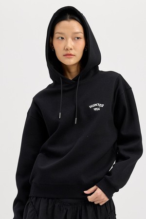 [UNISEX] 1856 로고 자카드 후디 - 블랙 HCW0001AHZBLK