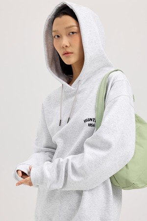 [UNISEX] 1856 로고 자카드 후디 - 멜란지그레이 HCW0001AHZMEG