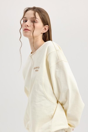 [UNISEX] 1856 로고 밴딩 스웨트셔츠 - 아이보리 HCW0001AMZIVO