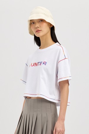 [WOMEN] 스티치 포인트 티셔츠 - 화이트 HCW0004ATZWHT