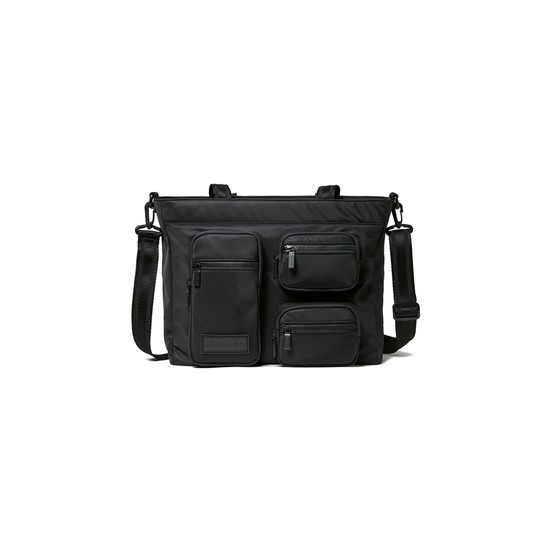 [UNISEX] 멀티 포켓 미디 토트백 - 블랙 HFUA704BTBBLK