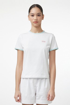 [WOMEN] 플레이 저지 링거 티셔츠 - 아이보리 HEW0003ATZIVO