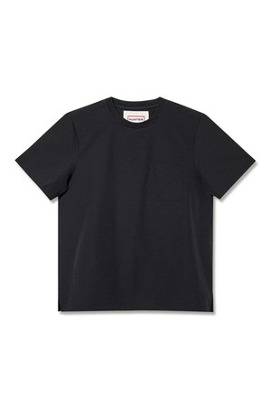 [WOMEN] 루즈핏 포켓 우븐 티셔츠 - 블랙 HEW0006ATZBLK