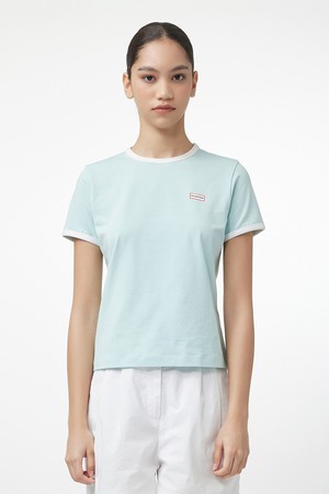 [WOMEN] 플레이 저지 링거 티셔츠 - 라이트민트 HEW0003ATZLMT