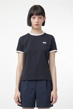 [WOMEN] 플레이 저지 링거 티셔츠 - 블랙 HEW0003ATZBLK