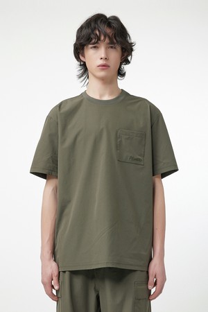 [MEN] 루즈핏 포켓 우븐 티셔츠 - 카키 HEM0001ATZKHA