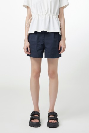 [WOMEN] 코튼 혼방 투턱 쇼츠 - 블랙 HEW0004APZBLK