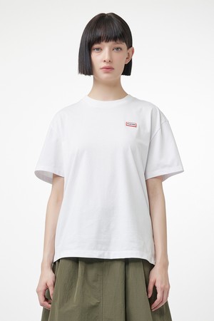 [WOMEN] 코튼 저지 사이드 포인트 티셔츠 - 아이보리 HEW0001ATZIVO