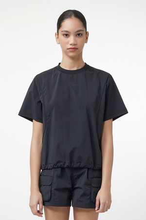 [WOMEN] 플레이 아크 우븐 티셔츠 - 블랙 HEW0005ATZBLK