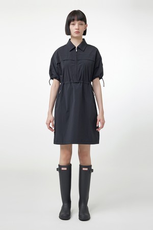 [WOMEN] 오리지날 반소매 우븐 원피스 - 블랙 HEW0001AEZBLK