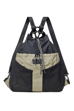 [UNISEX] 트래블 멀티 펑션 립스탑 패커블 백팩 - 블랙/레드박스로고 UBB7125NRSRBO