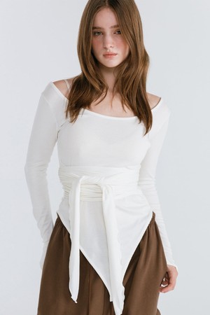 STRAP LAYERED T-SHIRT / WHITE