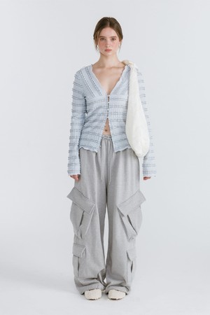 DOUBLE CARGO SWEATPANTS / GREY