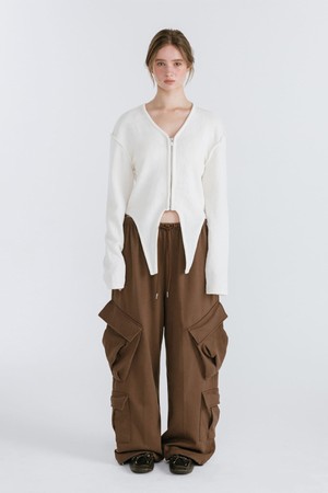 DOUBLE CARGO SWEATPANTS / BROWN