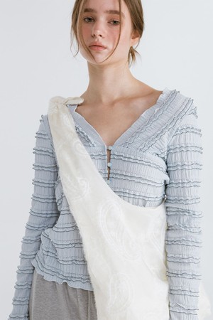 SOFT ROUND ORGANZA BAG / IVORY