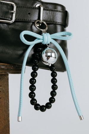 RIBBON BEAD KEYRING / SKYBLUE