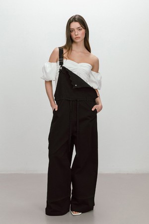 FLOWER LACE OVERALL / BLACK
