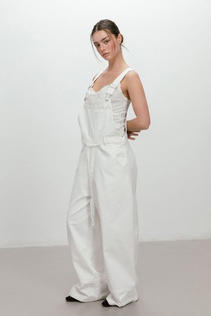 FLOWER LACE OVERALL / WHITE