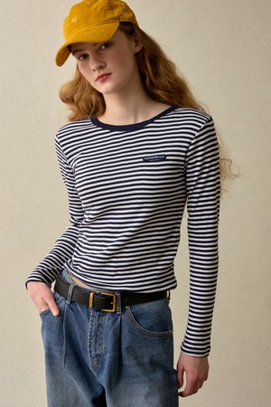 Deep Back Striped Tee Deep Navy